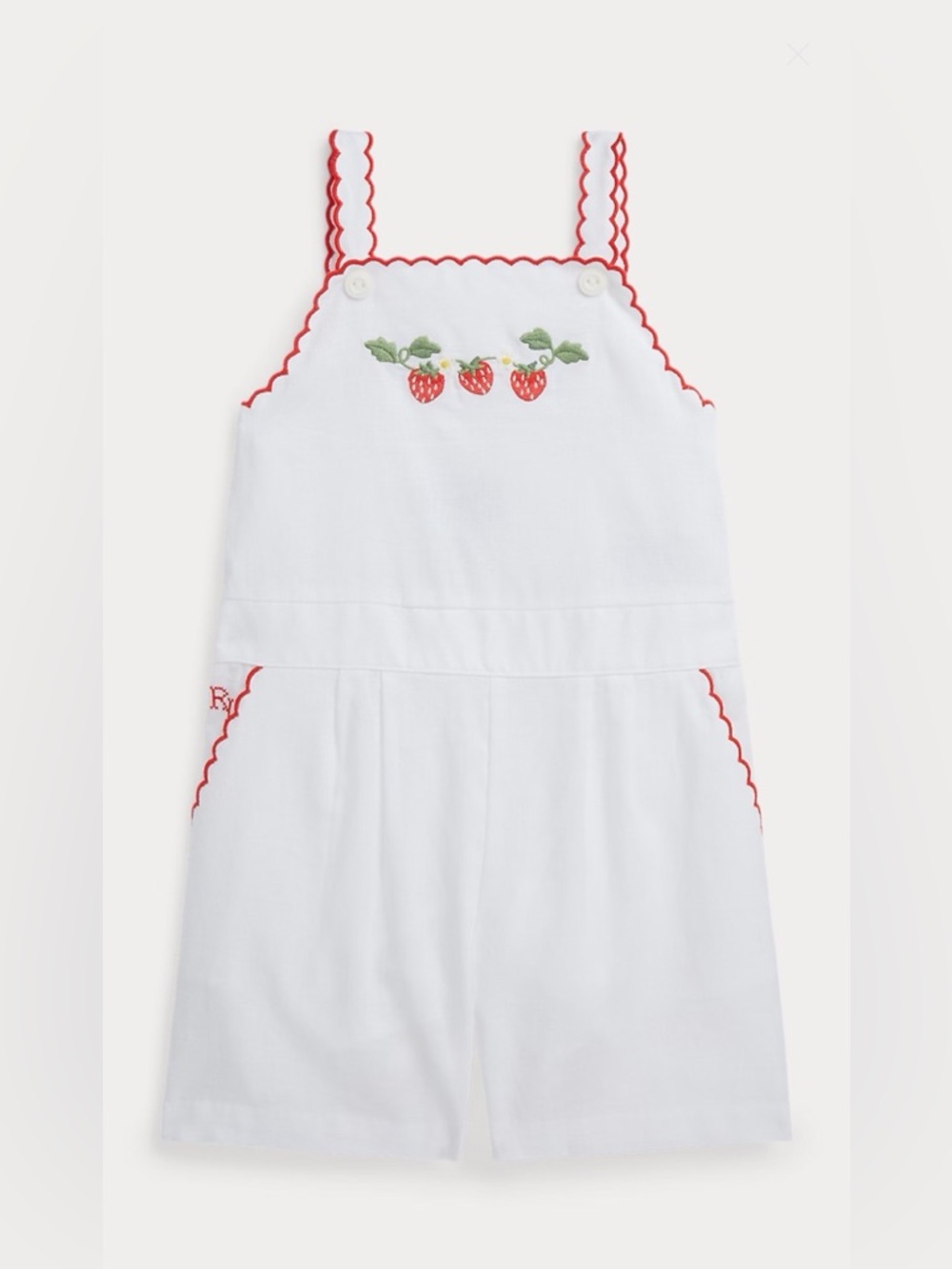 Polo Ralph Lauren linen cotton strawberry romper size 5